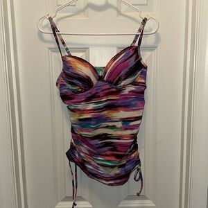 Used Assets by Sara Blakely Spanx Multicolor Tankini Swim Top Women Size Medium